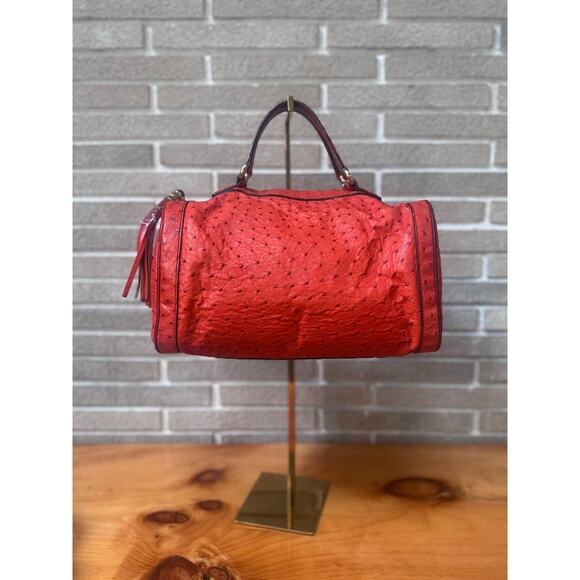 Authentic Gucci Ostrich Leather Boston Bag – Rare Luxury Designer Bag - Picture 1 of 14